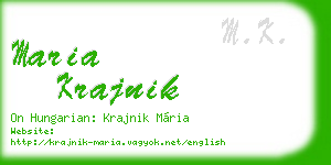 maria krajnik business card